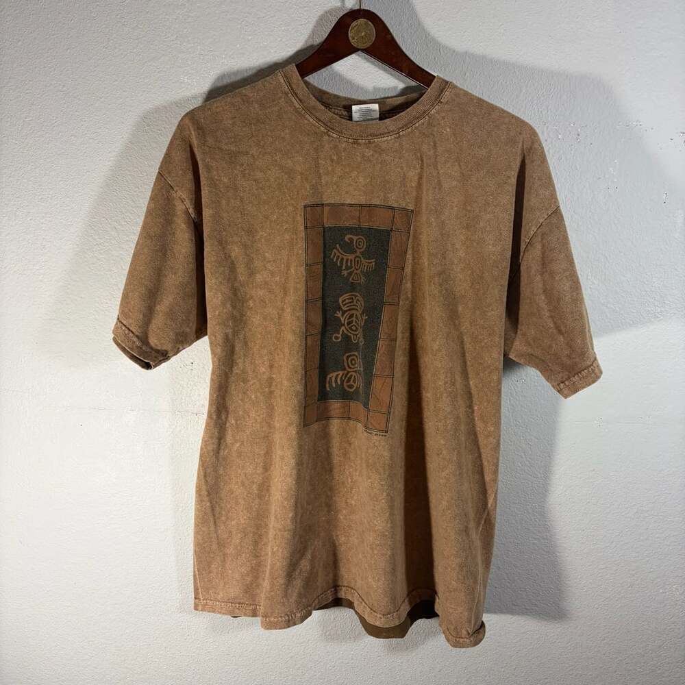 Vintage Brown Tribal T-Shirt Size XL